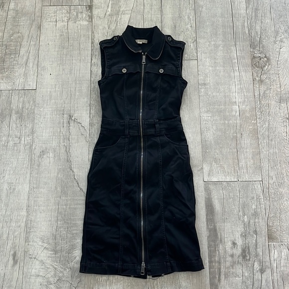 Burberry Brit Sleeveless Black Trench Belted Dress US Sz 2 - Picture 1 of 10